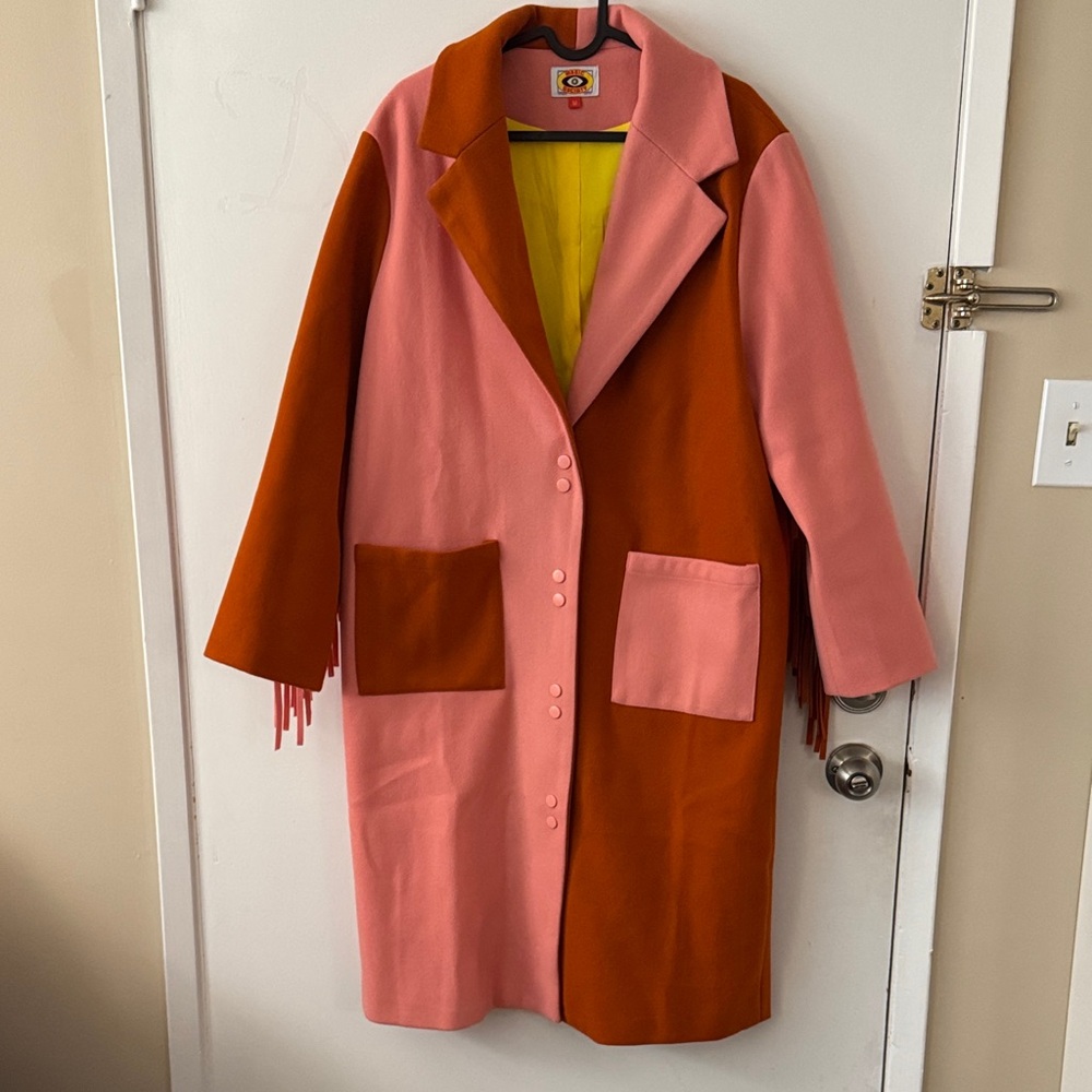Stylish Pink and Orange Women's Coat
